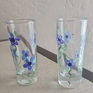 Floral Hand-Painted Shot Glasses